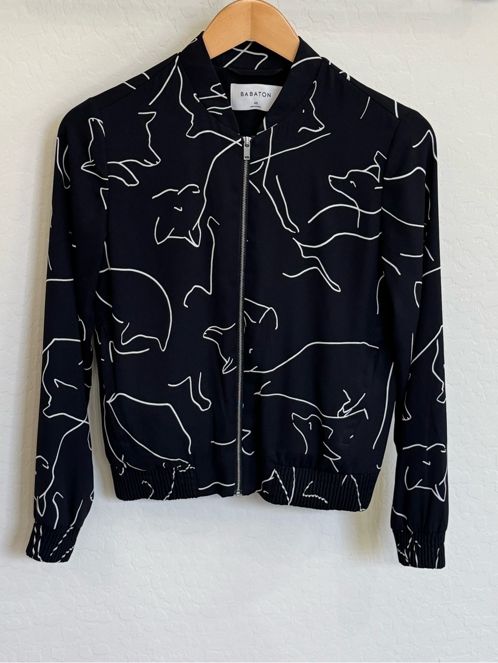 Babaton by Aritzia Gilroy Bomber Jacket in Fox Print Size XS